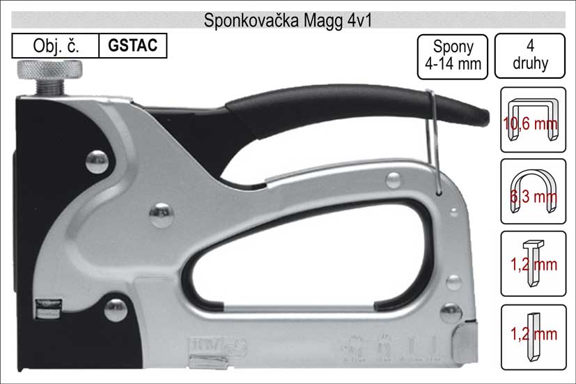 Sponkovačka Magg Profi pro spony i hřebíky 4 - 14 m 0.9 Kg NÁŘADÍ Sklad2 GSTAC