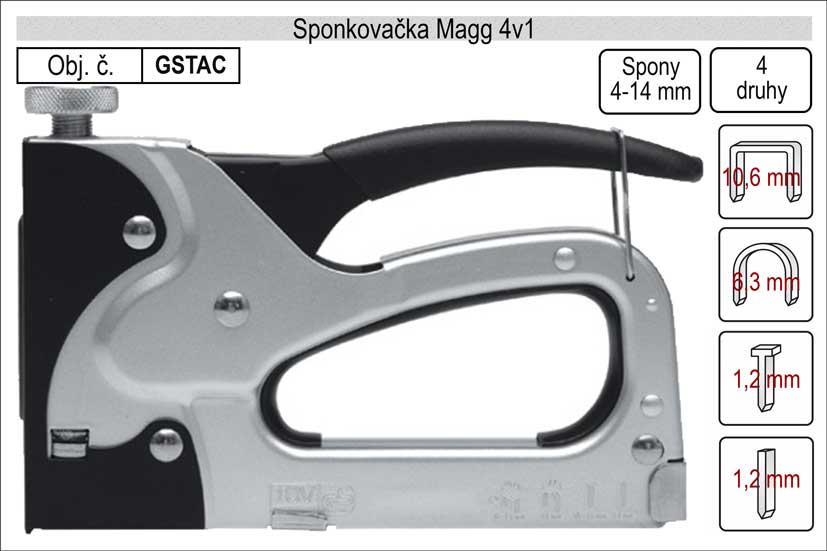 Sponkovačka Magg Profi pro spony i hřebíky 4 - 14 m 0.9 Kg NÁŘADÍ Sklad2 GSTAC 2