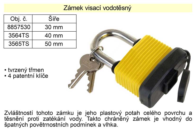 Zámek visací vodotěsný 50 mm 0.4 Kg NÁŘADÍ Sklad2 32265TS 3