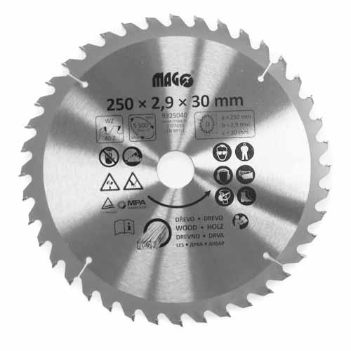 Pilový kotouč s SK plátky 250x30mm 40 zubů Magg 0.76 Kg NÁŘADÍ Sklad2 9325040 2