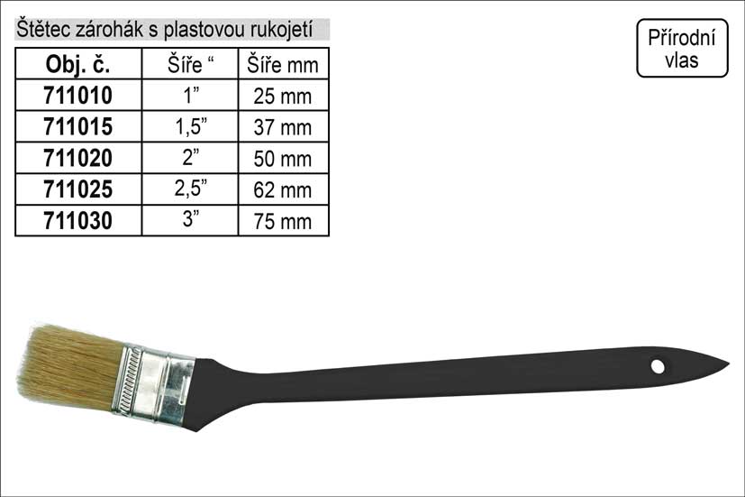 Štětec  zárohák s plastovou rukojetí šíře 2,5" 0.06 Kg NÁŘADÍ Sklad2 711025