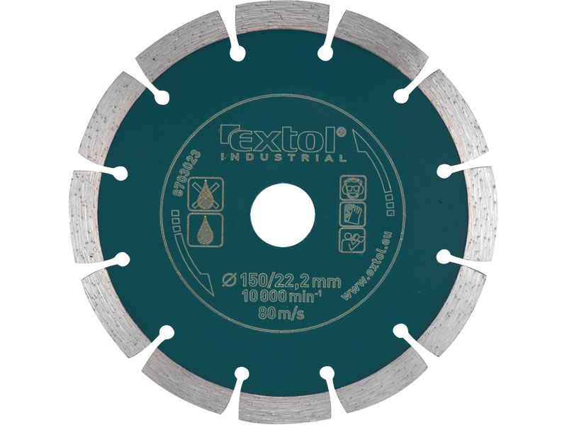 kotouč diamantový řezný segmentový Grab Cut, 115x22,2mm, suché řezání, EXTOL INDUSTRIAL 0.134 Kg NÁŘADÍ Sklad2 MA8703031