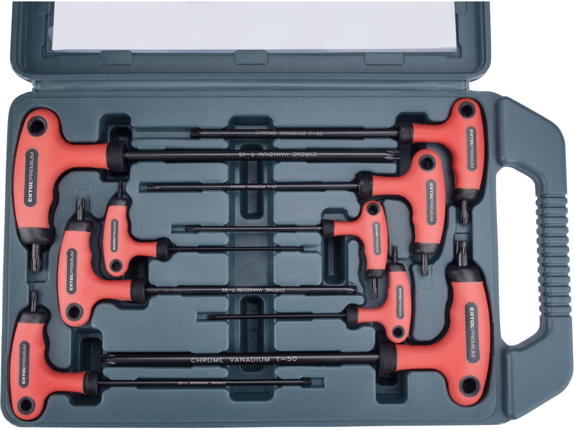 Klíče Torx tvaru L, sada 9 kusů, v kufříku, Extol Premium 1.62 Kg NÁŘADÍ Sklad2 MA8819401