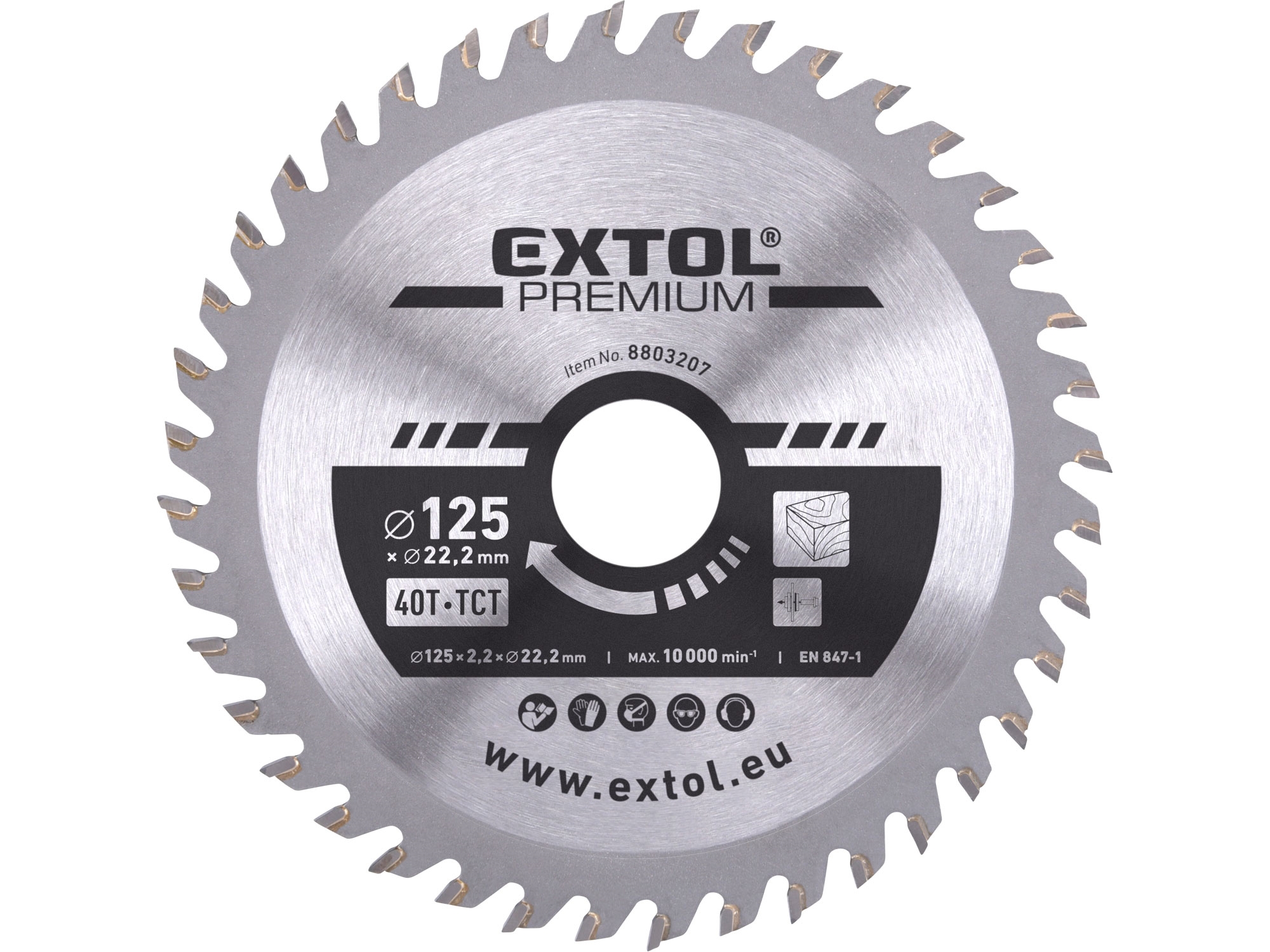Pilový kotouč s SK plátky 125x22,2mm 40 zubů Extol Premium 0.188 Kg NÁŘADÍ Sklad2 MA8803207