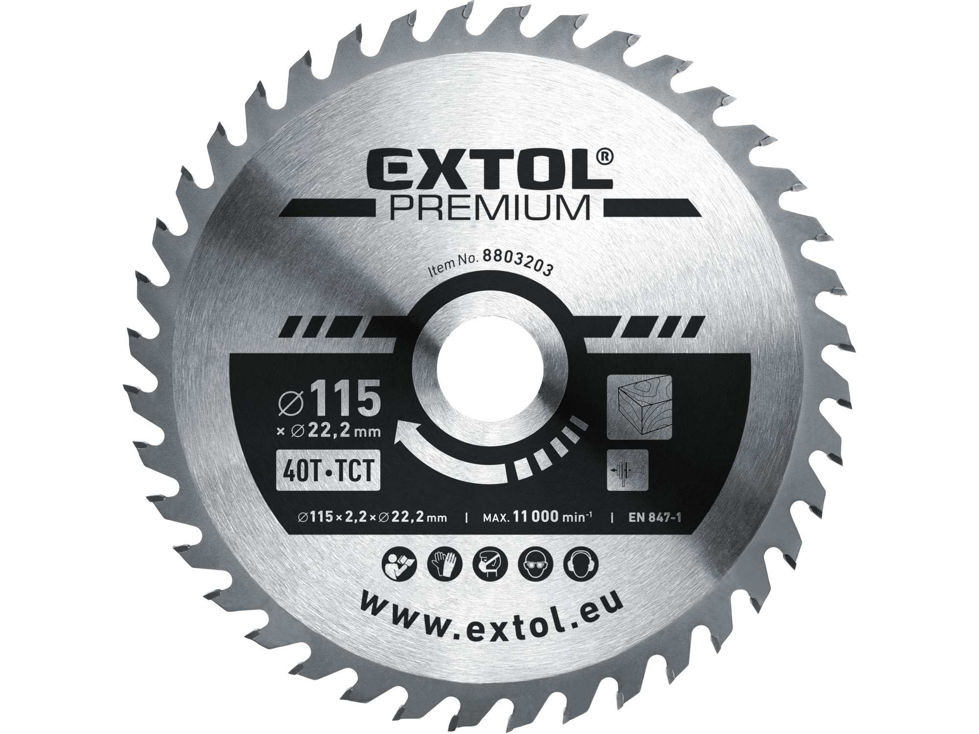 Pilový kotouč s SK plátky 115x22,2mm 40 zubů Extol Premium 0.152 Kg NÁŘADÍ Sklad2 MA8803203