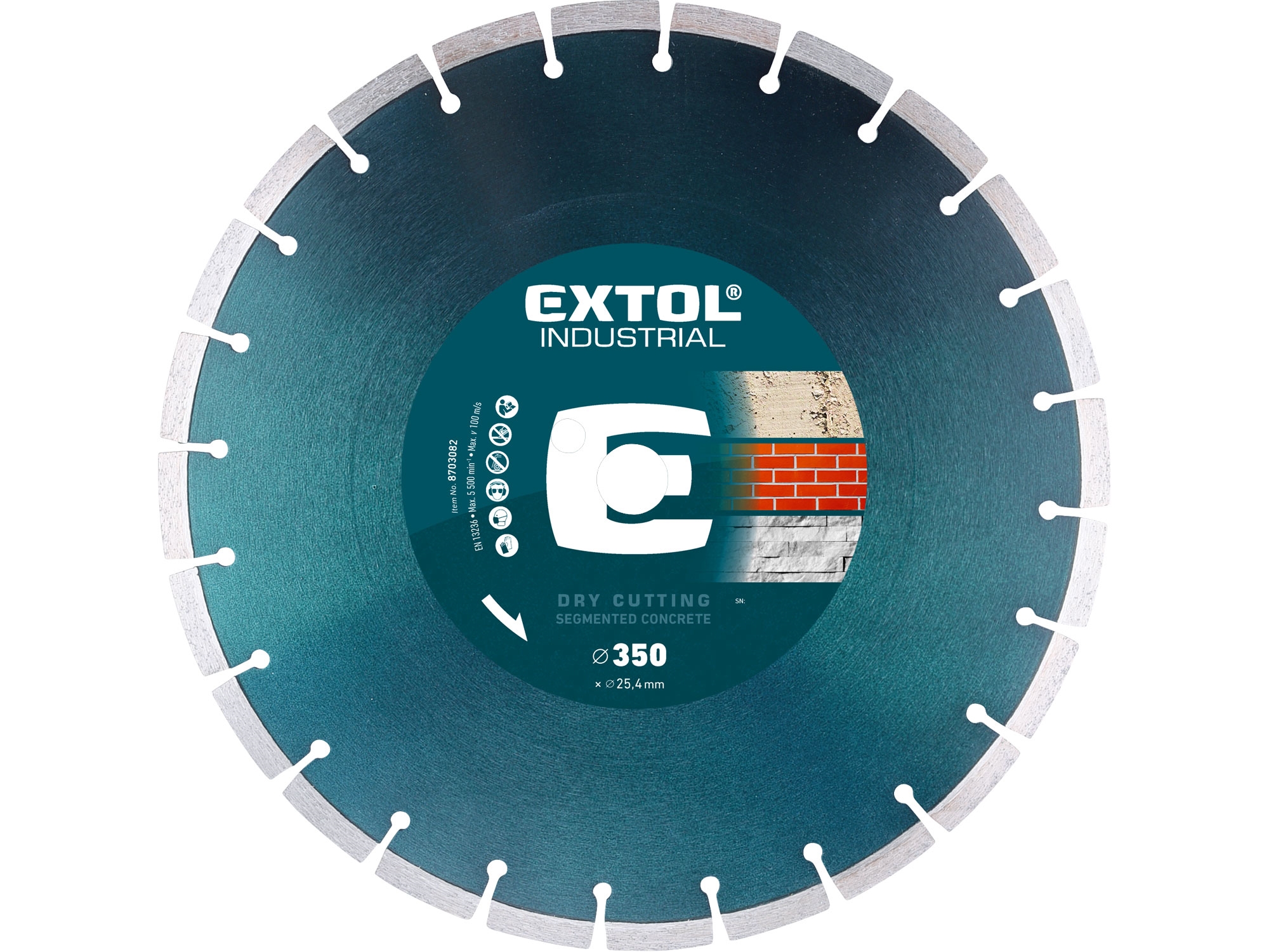 Kotouč diamantový  Extol Industrial na beton 350mm segmentový pro řezací stroje 1.91 Kg NÁŘADÍ Sklad2 MA8703082