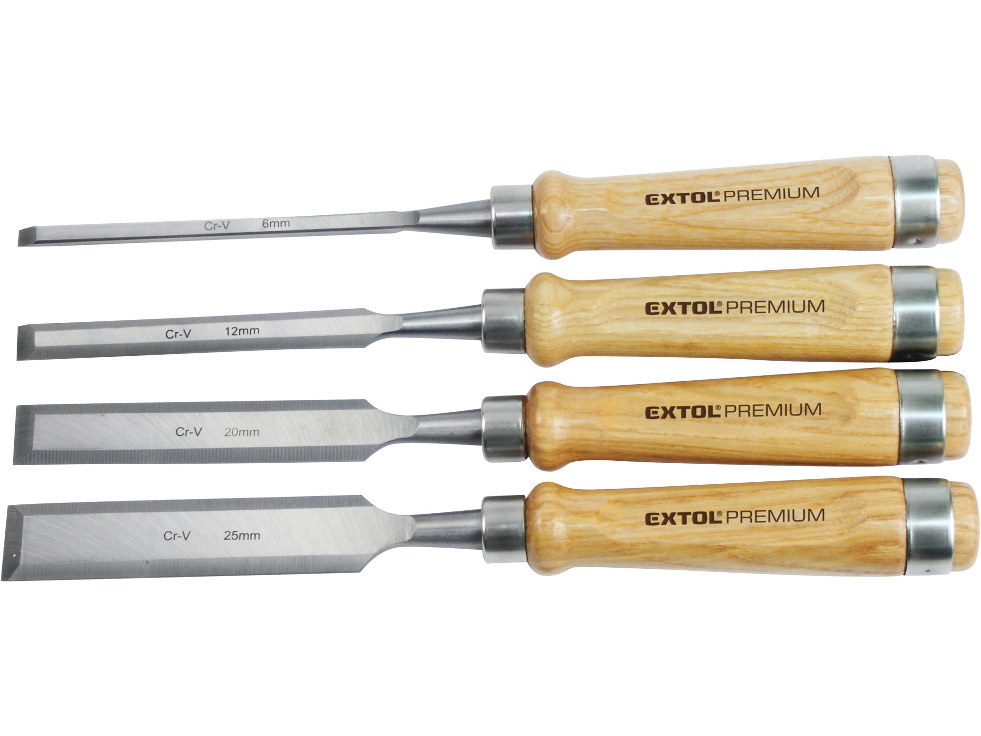 Dláta  EXTOL PREMIUM s dřevěnou rukojetí sada 4 kusy 0.77 Kg NÁŘADÍ Sklad2 MA8812420