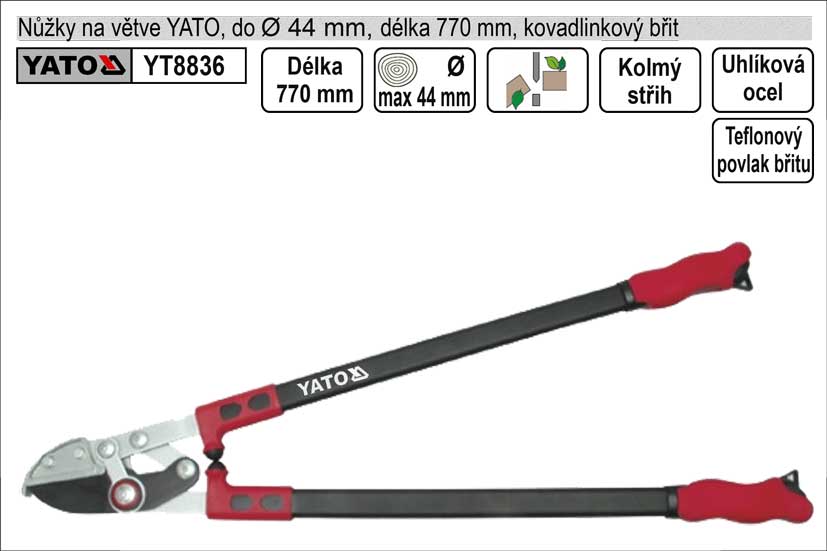 Nůžky na větve YATO 780mm kovadlinkový břit převodové 1.708 Kg NÁŘADÍ Sklad2 YT-8836