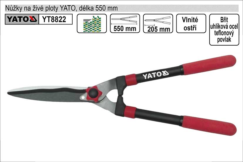 Nůžky na živé ploty YATO 550mm 1.083 Kg NÁŘADÍ Sklad2 YT-8822 1