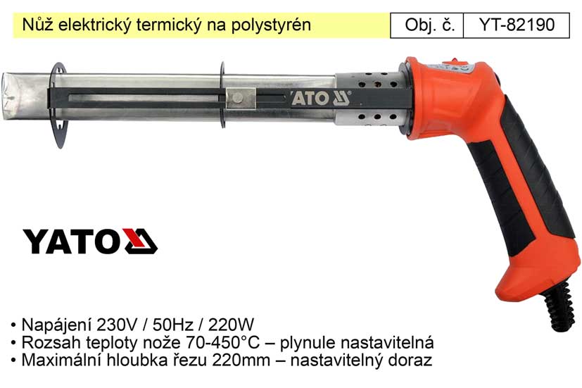 Nůž elektrický termický na polystyrén YT-82190 1.14 Kg NÁŘADÍ Sklad2 YT-82190 1