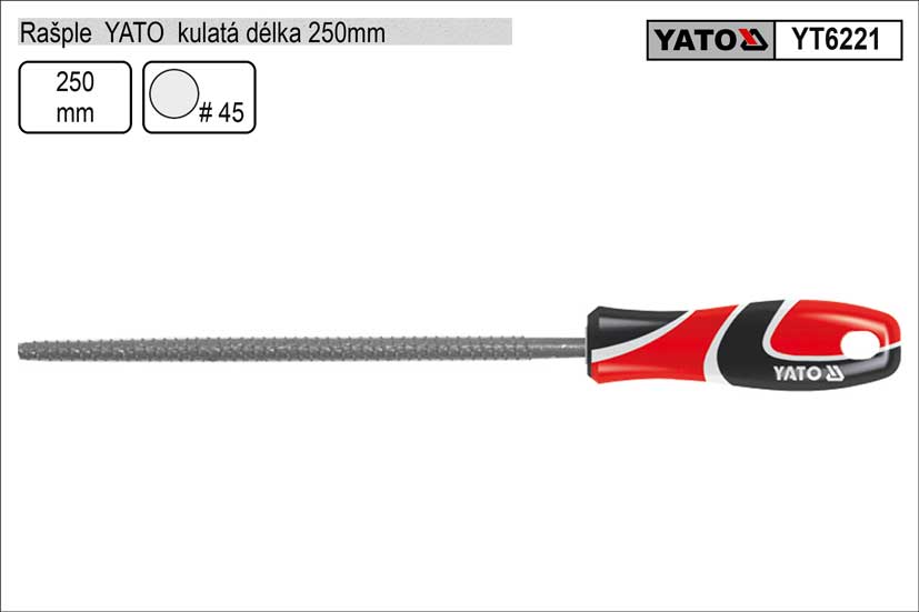 Rašple  YATO kulatá délka 250mm 0.189 Kg NÁŘADÍ Sklad2 YT-6221