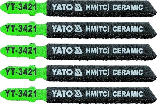 Listy pro přímočarou pilu, úchyt EU (BOSCH) , délka 75mm , na keramiku,  HM, Yato 0.038 Kg NÁŘADÍ Sklad2 YT-3421