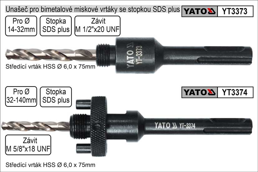 Unašeč pro bimetalové vrtáky 14-30mm s upínáním SDS Plus 0.115 Kg NÁŘADÍ Sklad2 YT-3373