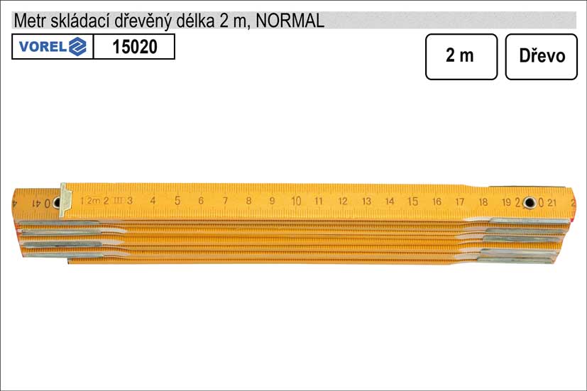 Metr skládací dřevěný Normal 2m 0.106 Kg NÁŘADÍ Sklad2 TO-15020