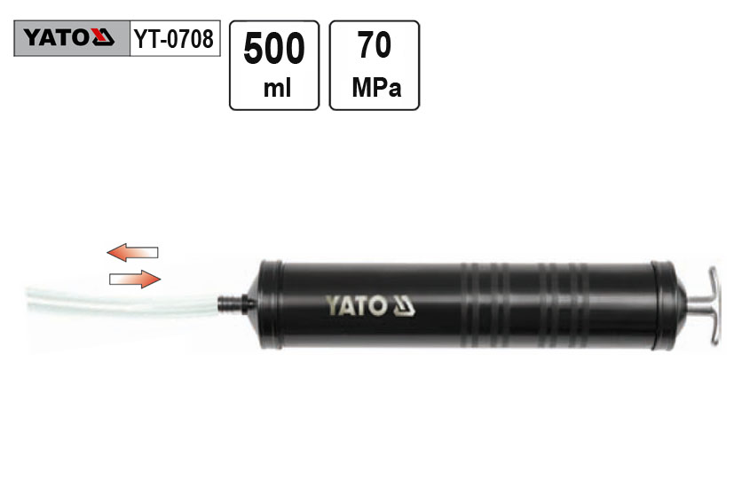Pumpa olejová injekční YATO, 500ml, s jednou hadičkou 0.925 Kg NÁŘADÍ Sklad2 YT-0708 3