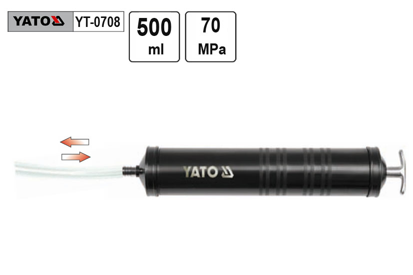Pumpa olejová injekční YATO, 500ml, s jednou hadičkou 0.925 Kg NÁŘADÍ Sklad2 YT-0708