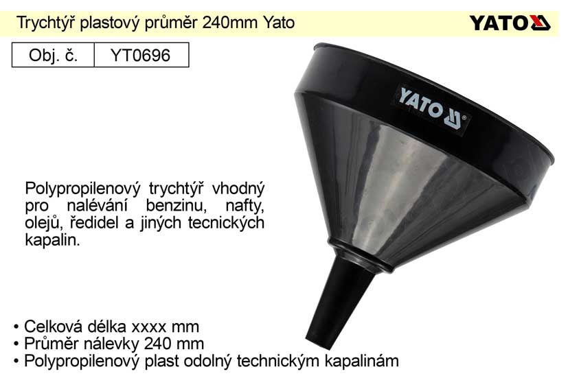 Trychtýř plastový průměr 240mm Yato 0.24 Kg NÁŘADÍ Sklad2 YT-0696 2