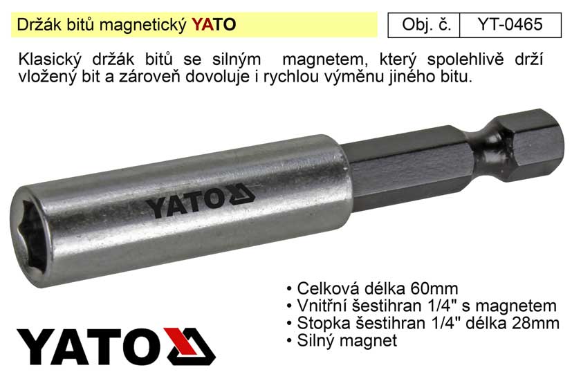 Držák bitů magnetický Yato YT-0465 0.033 Kg NÁŘADÍ Sklad2 YT-0465 3