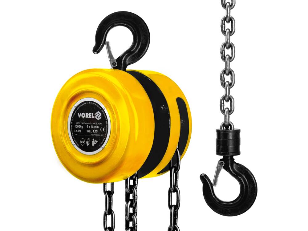 VOREL Kladkostroj řetězový zvedák 1000kg 8.5 Kg NÁŘADÍ Sklad2 TO-80751