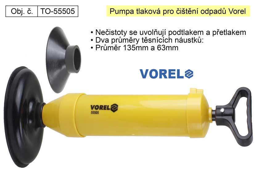 Pumpa na čištění odpadů Vorel 55505 0.521 Kg NÁŘADÍ Sklad2 TO-55505 0