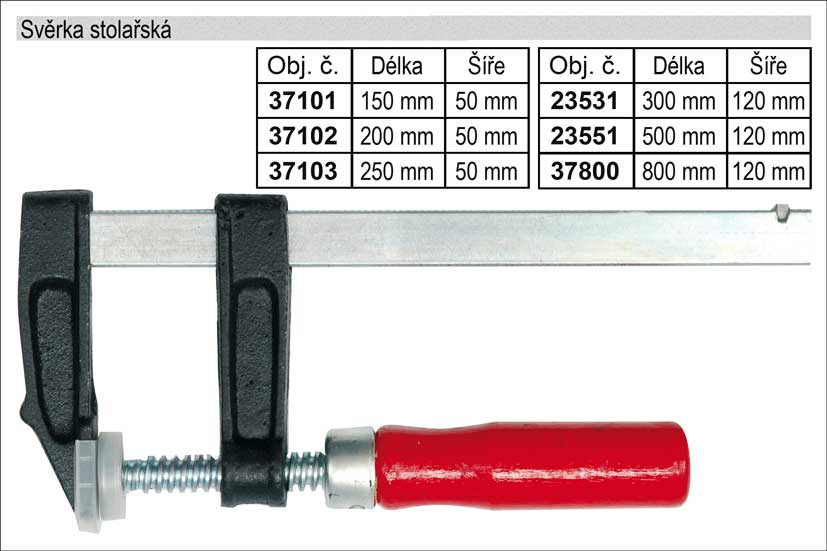 Svěrka stolařská 250x 50mm 0.392 Kg NÁŘADÍ Sklad2 TO-37103