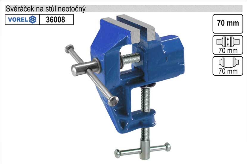 Svěráček na stůl neotočný 70mm 0.85 Kg NÁŘADÍ Sklad2 TO-36008 1