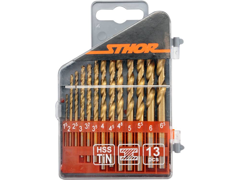 Vrtáky do kovu s titanovým povlakem 1,5-6,5mm HSS sada 13 kusů 0.115 Kg NÁŘADÍ Sklad2 TO-22300