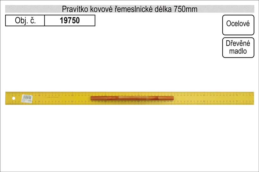 Pravítko kovové řemeslnické délka 750mm (žluté) 0.438 Kg NÁŘADÍ Sklad2 TO-19750