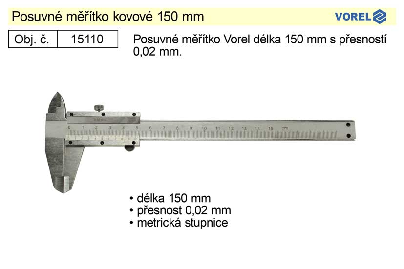 Posuvné měřítko kovové 150mm 0.185 Kg NÁŘADÍ Sklad2 TO-15110 4