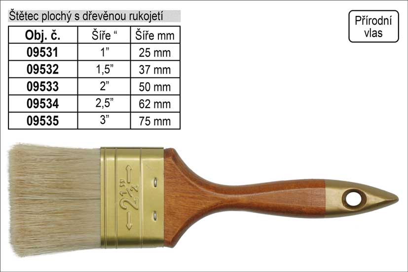 Štětec  plochý anglického typu šíře 3" 0.12 Kg NÁŘADÍ Sklad2 TO-09535 1