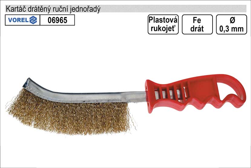 Kartáč drátěný ruční ocelový plastový 1 řadý 0.103 Kg NÁŘADÍ Sklad2 TO-06965