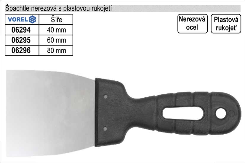 Špachtle nerezová  80mm 0.067 Kg NÁŘADÍ Sklad2 TO-06296 3