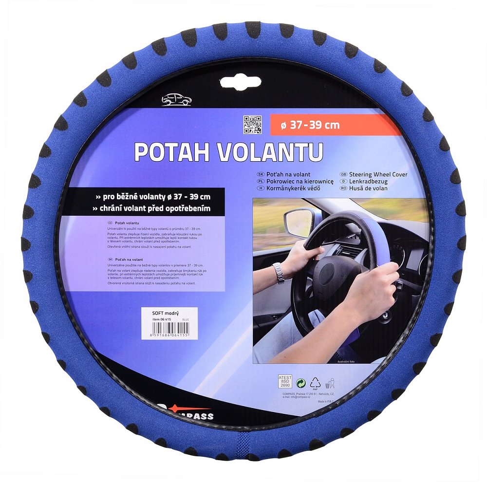 Potah volantu SOFT modrý