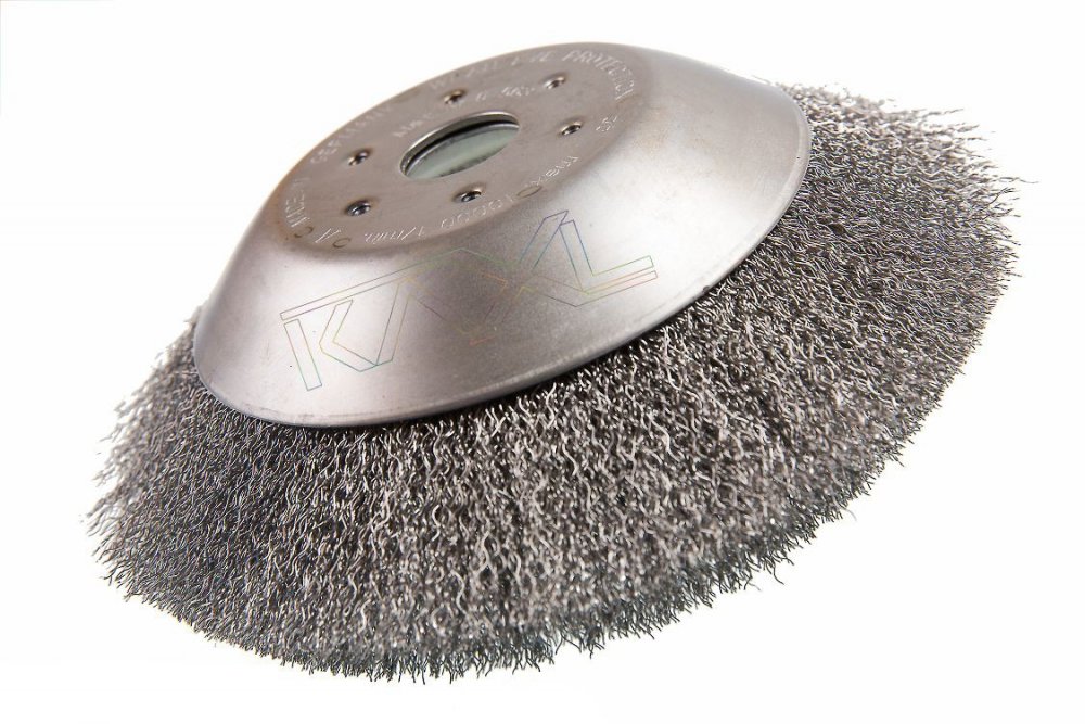 MAR-POL Drátěný čistící kotouč kartáč ke křovinořezu 200x25,4mm vlnitý drát 1 Kg NÁŘADÍ Sklad2 M06971