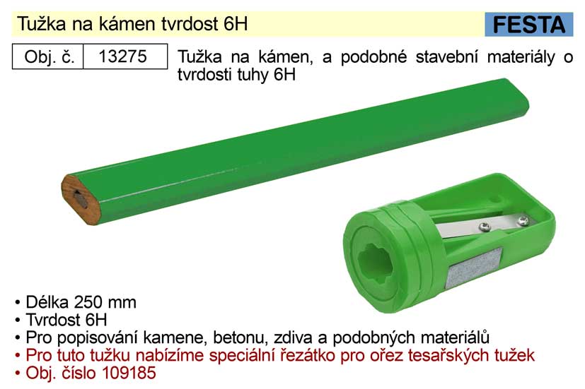 Tužka na kámen tvrdost 6H 0.017 Kg NÁŘADÍ Sklad2 13275 22