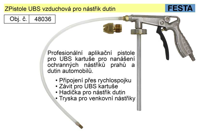 Pistole UBS vzduchová pro nástřik dutin a podvozků 0.462 Kg NÁŘADÍ Sklad2 48036 1