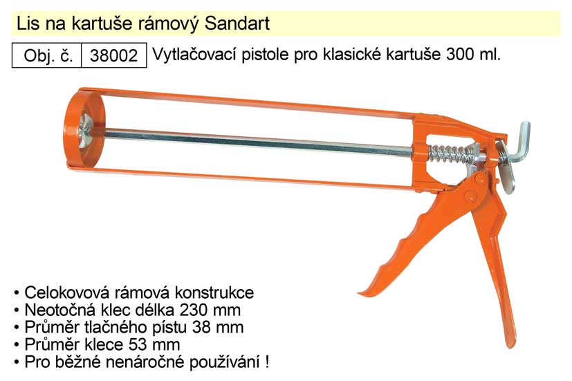 Lis na kartuše rámový Standart 0.3155 Kg NÁŘADÍ Sklad2 38002