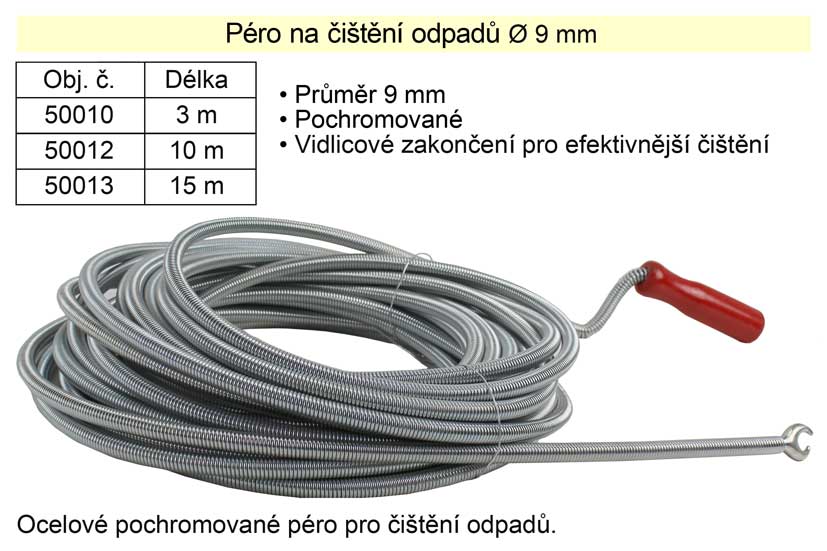 Protahovací péro na čištění odpadů délka  3m 0.7 Kg NÁŘADÍ Sklad2 50010 1