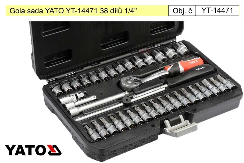 YATO Gola sada 38 dílů 1/4" YT-14471 1.45 Kg NÁŘADÍ Sklad2 YT-14471 4