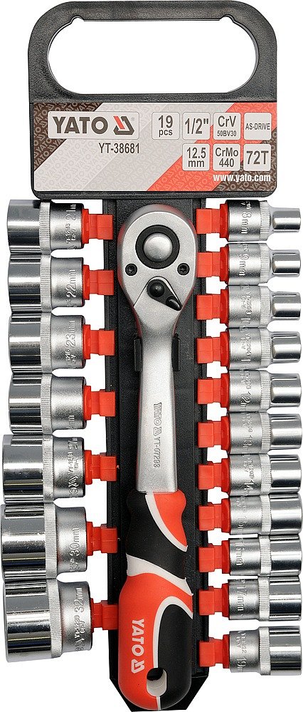 YATO Gola sada 1/2" 19 ks YT-38681 2.417 Kg NÁŘADÍ Sklad2 YT-38681 1