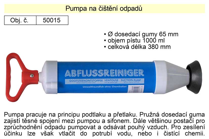 Pumpa na čištění odpadů 0.3015 Kg NÁŘADÍ Sklad2 50015