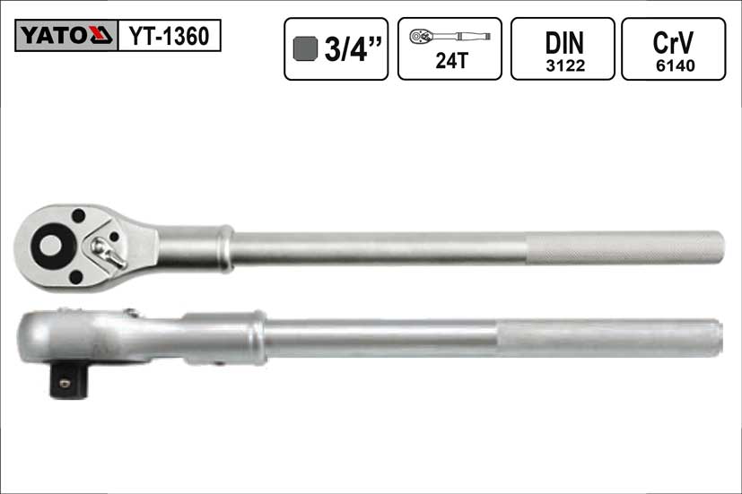 YATO Gola ráčna 3/4" rovná s páčkou 2.85 Kg NÁŘADÍ Sklad2 YT-1360 1