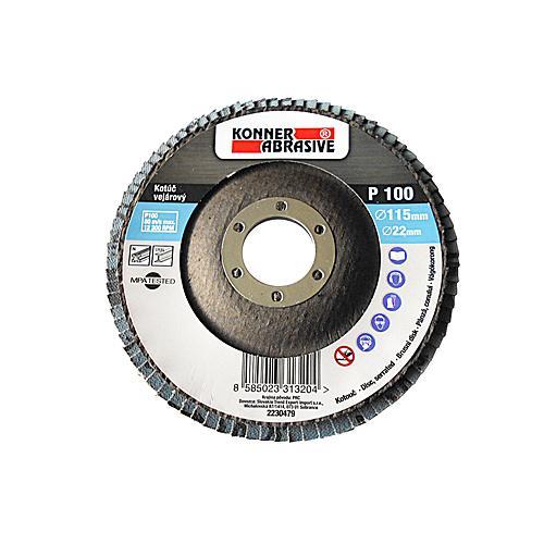 Kotouč brusný lamelový zirkonový 125mm P100 Konner na nerez 0.08 Kg NÁŘADÍ Sklad2 TR2230490