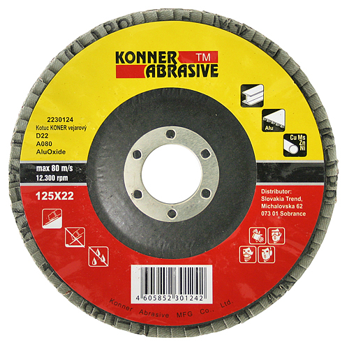 Kotouč brusný lamelový korundový 125mm P100 Konner 0.08 Kg NÁŘADÍ Sklad2 TR2230125 18