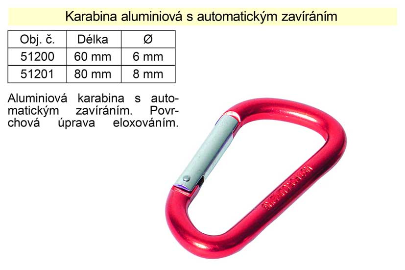 Karabina Alu 80x8mm 0.022 Kg NÁŘADÍ Sklad2 51201