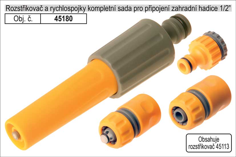 Rozstřikovač a rychlospojky kompletní sada pro zahradní hadici 1/2" 0.1215 Kg NÁŘADÍ Sklad2 45180
