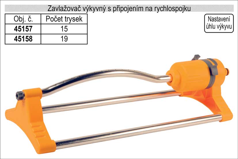Zavlažovač výkyvný 17 trysek pro zahradní hadici s připojením na rychlospojku 0.455 Kg NÁŘADÍ Sklad2 45158
