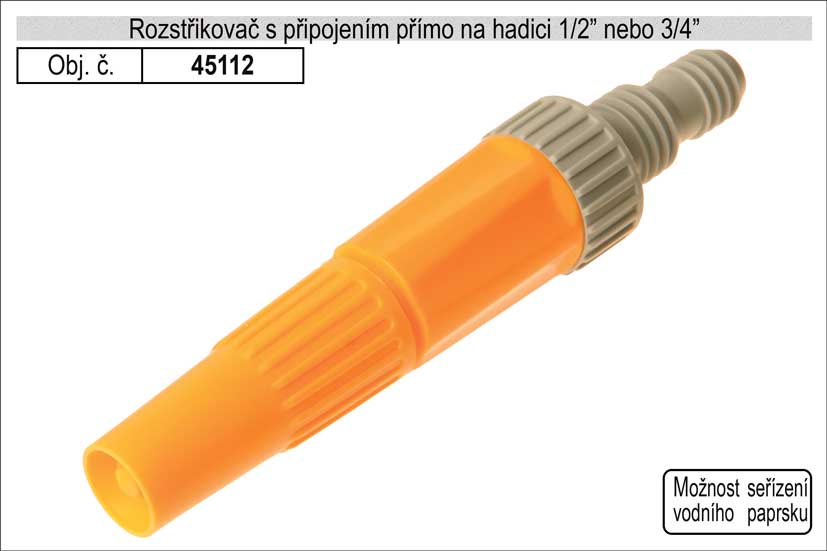 Rozstřikovač pro zahradní hadici s přímým připojením na hadici průměr 1/2"-3/4" 0.043 Kg NÁŘADÍ Sklad2 45112 1