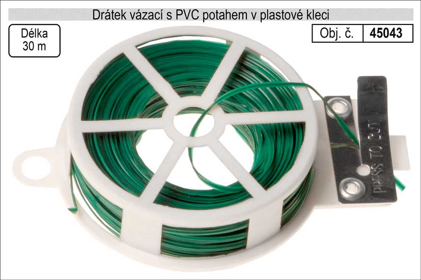Drátek vázací s PVC potahem 0,6mm délka 30m v plasové kleci 0.0805 Kg NÁŘADÍ Sklad2 45043