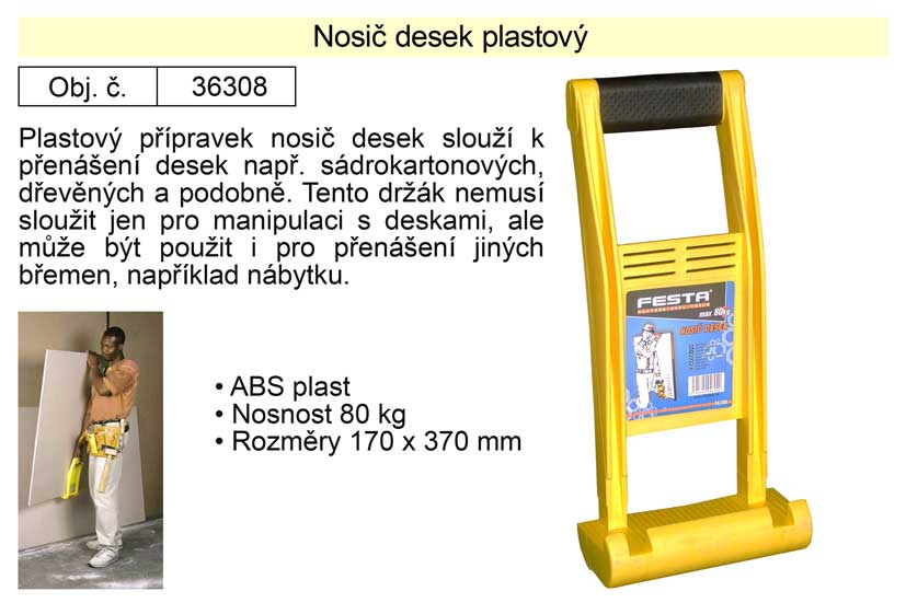 Nosič desek plastový 0.376 Kg NÁŘADÍ Sklad2 36308